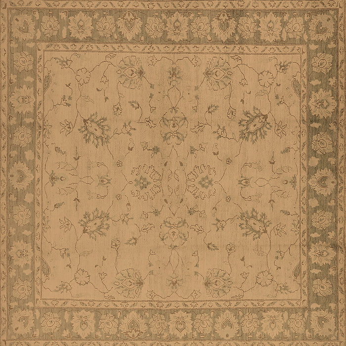 Square Oriental Brown Industrial Rug, urb801brn