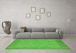 Machine Washable Oriental Green Industrial Area Rugs in a Living Room,, wshurb801grn