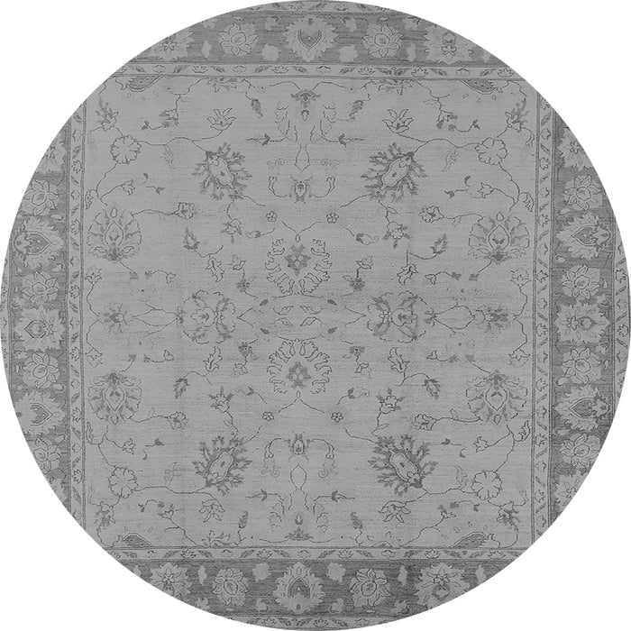 Round Oriental Gray Industrial Rug, urb801gry