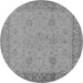 Round Oriental Gray Industrial Rug, urb801gry