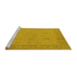 Sideview of Machine Washable Oriental Yellow Industrial Rug, wshurb801yw