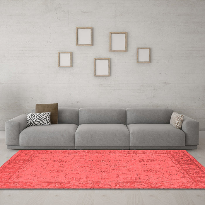 Industrial Red Washable Rugs