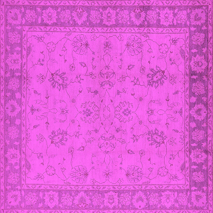 Square Machine Washable Oriental Pink Industrial Rug, wshurb801pnk
