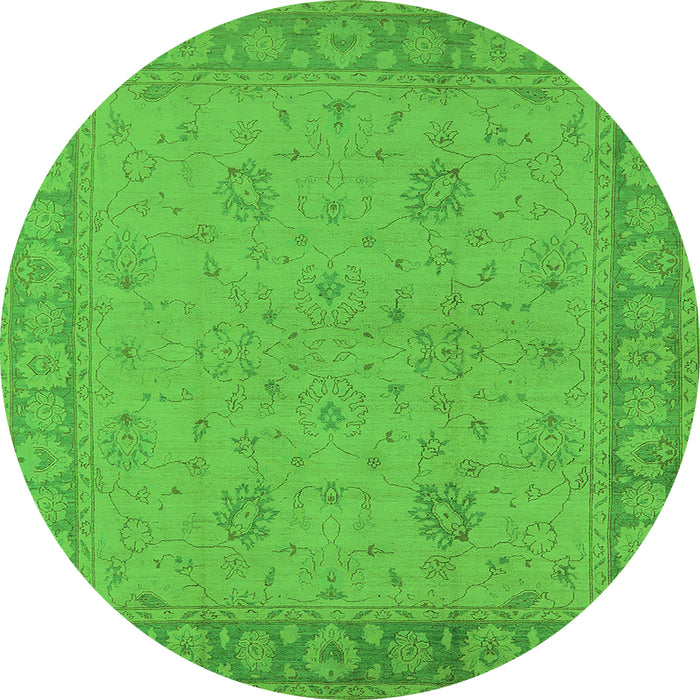 Round Oriental Green Industrial Rug, urb801grn