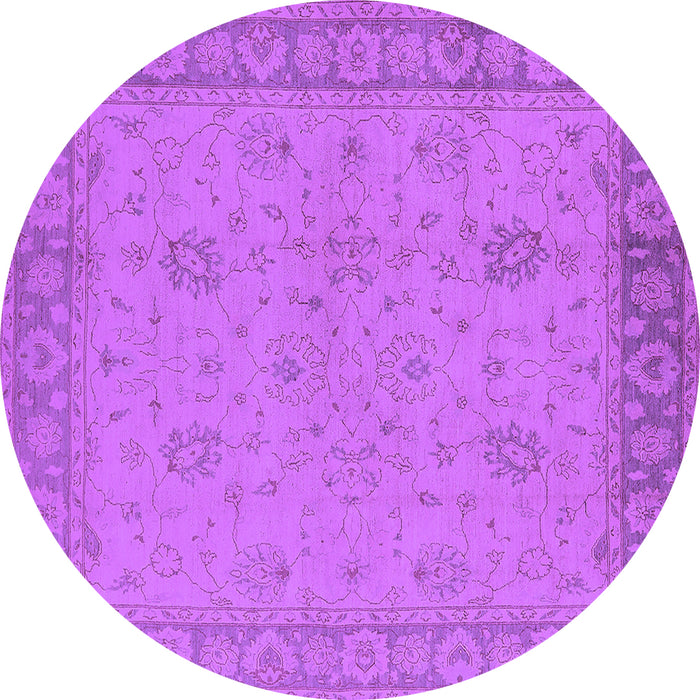 Round Machine Washable Oriental Purple Industrial Area Rugs, wshurb801pur