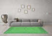 Machine Washable Oriental Emerald Green Industrial Area Rugs in a Living Room,, wshurb801emgrn
