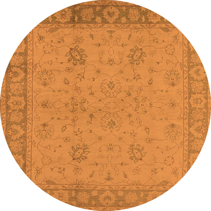 Round Oriental Orange Industrial Rug, urb801org