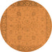 Round Oriental Orange Industrial Rug, urb801org