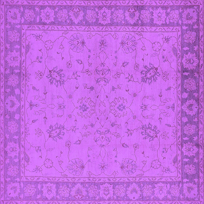 Square Machine Washable Oriental Purple Industrial Area Rugs, wshurb801pur