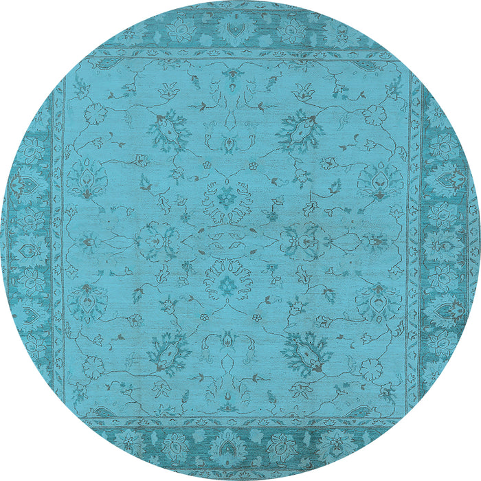 Round Oriental Light Blue Industrial Rug, urb801lblu