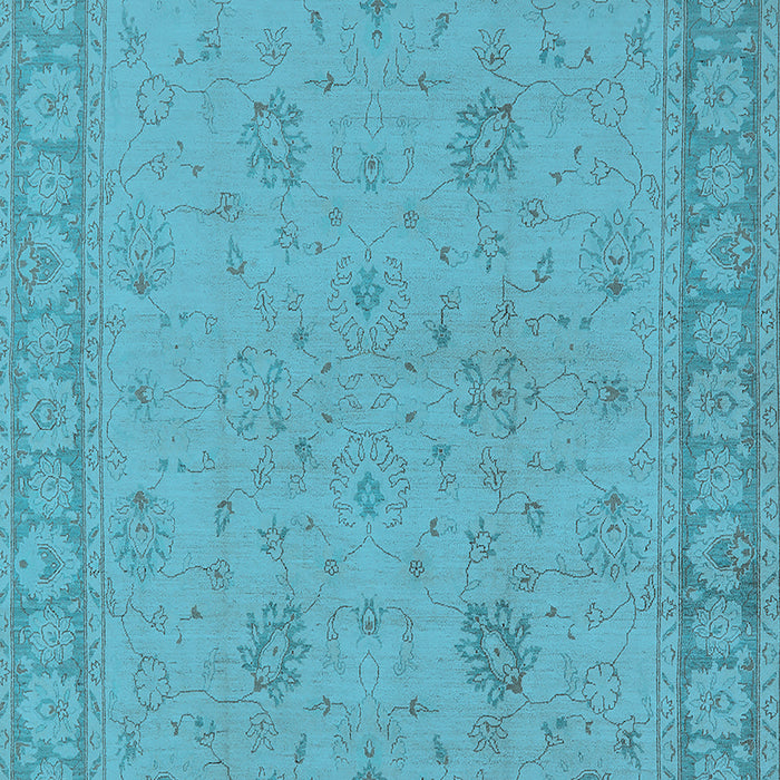 Machine Washable Oriental Light Blue Industrial Rug, wshurb801lblu