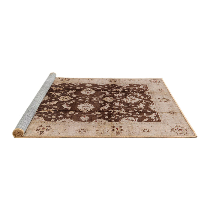 Sideview of Machine Washable Industrial Modern Pastel Orange Rug, wshurb802