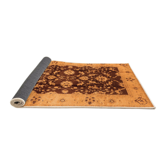 Sideview of Oriental Orange Traditional Rug, urb802org
