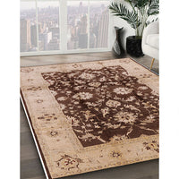 Mid-Century Modern Pastel Orange Oriental Rug, urb802