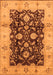 Machine Washable Oriental Orange Traditional Area Rugs, wshurb802org