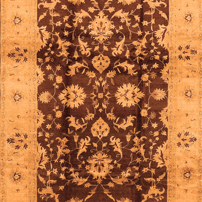 Machine Washable Oriental Orange Traditional Area Rugs, wshurb802org