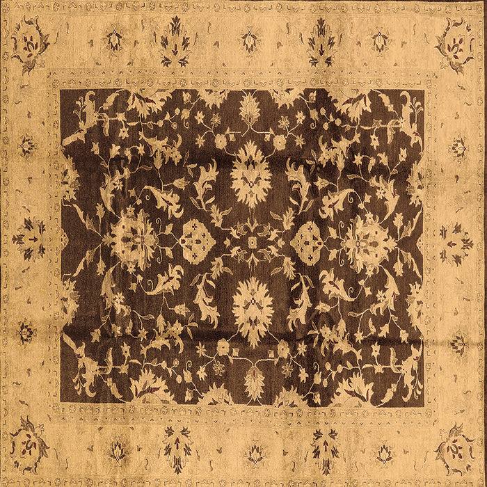 Square Machine Washable Oriental Brown Traditional Rug, wshurb802brn