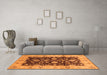 Machine Washable Oriental Orange Traditional Area Rugs in a Living Room, wshurb802org