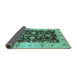 Sideview of Oriental Turquoise Traditional Rug, urb802turq