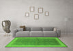 Machine Washable Oriental Green Industrial Area Rugs in a Living Room,, wshurb803grn