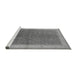 Sideview of Machine Washable Oriental Gray Industrial Rug, wshurb803gry