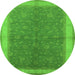 Round Oriental Green Industrial Rug, urb803grn