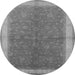 Round Oriental Gray Industrial Rug, urb803gry