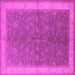 Square Machine Washable Oriental Pink Industrial Rug, wshurb803pnk
