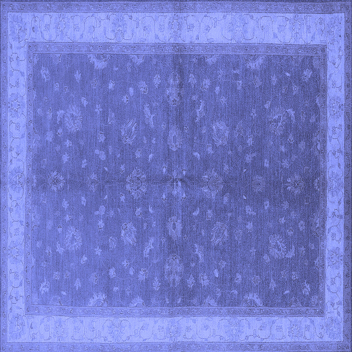 Square Oriental Blue Industrial Rug, urb803blu