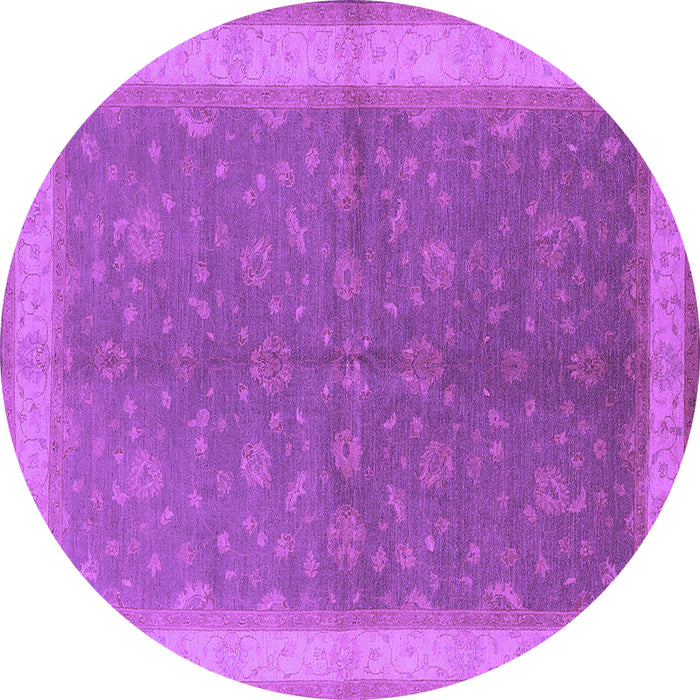 Round Oriental Purple Industrial Rug, urb803pur