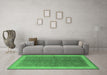 Machine Washable Oriental Emerald Green Industrial Area Rugs in a Living Room,, wshurb803emgrn