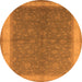 Round Machine Washable Oriental Orange Industrial Area Rugs, wshurb803org