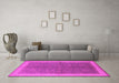 Machine Washable Oriental Pink Industrial Rug in a Living Room, wshurb803pnk