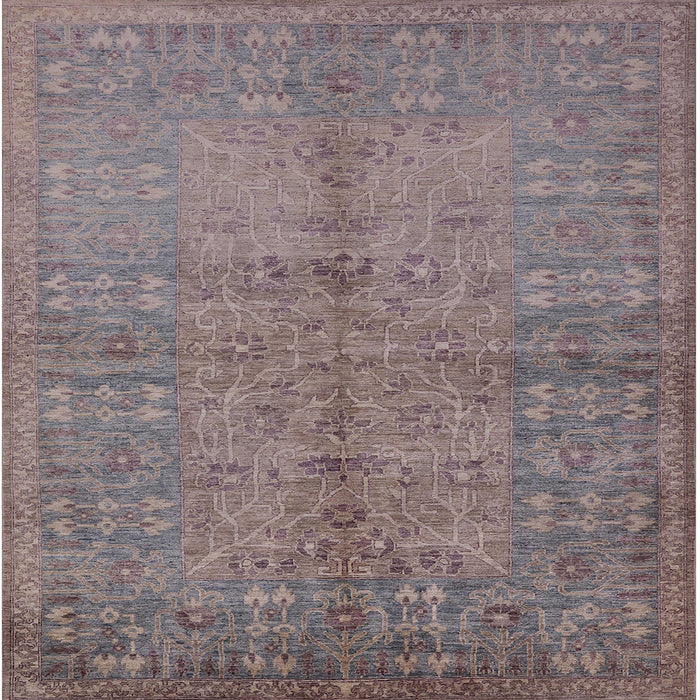 Square Mid-Century Modern Purple Oriental Rug, urb804