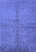 Machine Washable Oriental Blue Industrial Rug, wshurb804blu
