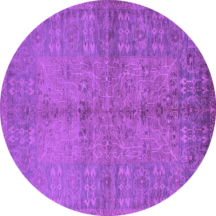 Round Machine Washable Oriental Purple Industrial Area Rugs, wshurb804pur