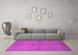 Machine Washable Oriental Pink Industrial Rug in a Living Room, wshurb804pnk