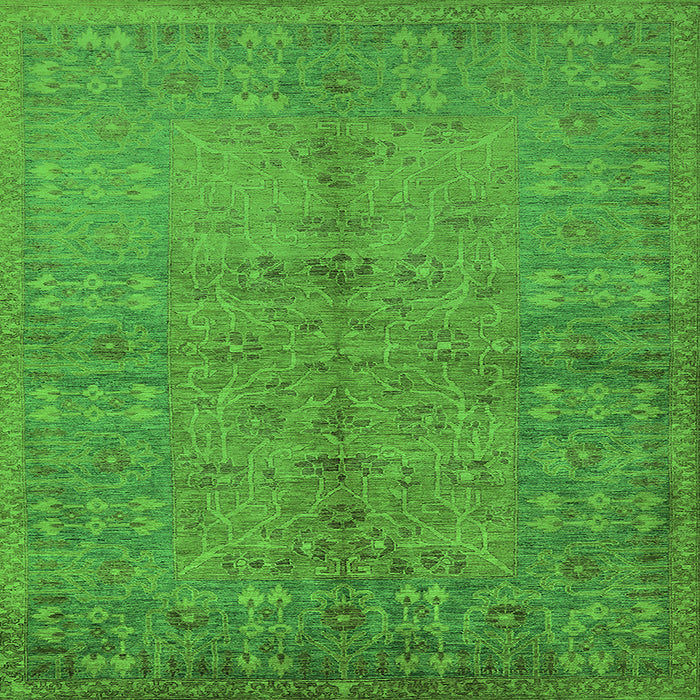 Square Oriental Green Industrial Rug, urb804grn