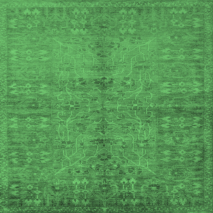Square Oriental Emerald Green Industrial Rug, urb804emgrn