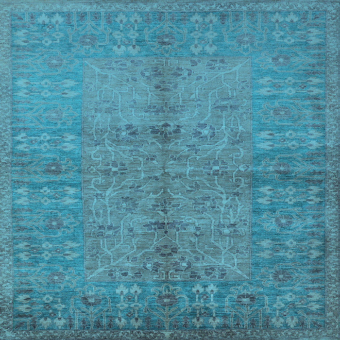Square Oriental Light Blue Industrial Rug, urb804lblu