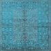 Square Oriental Light Blue Industrial Rug, urb804lblu