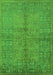 Machine Washable Oriental Green Industrial Area Rugs, wshurb804grn