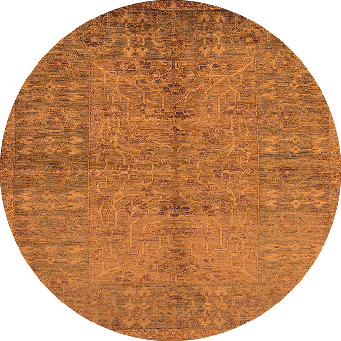 Round Oriental Orange Industrial Rug, urb804org