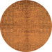 Round Oriental Orange Industrial Rug, urb804org