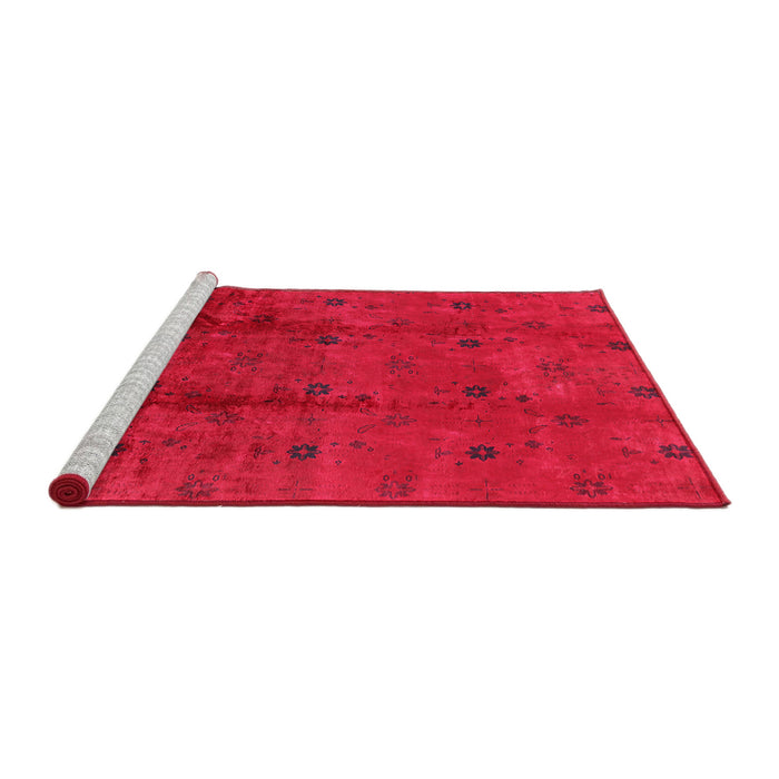Sideview of Machine Washable Industrial Modern Raspberry Purple Rug, wshurb805