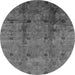 Round Oriental Gray Industrial Rug, urb805gry