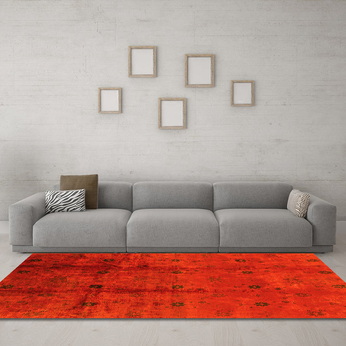 Machine Washable Oriental Yellow Industrial Rug in a Living Room, wshurb805yw