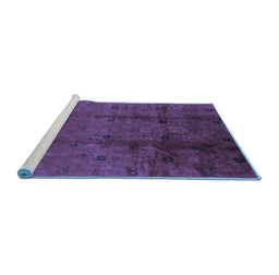 Sideview of Machine Washable Oriental Blue Industrial Rug, wshurb805blu