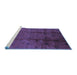 Sideview of Machine Washable Oriental Blue Industrial Rug, wshurb805blu