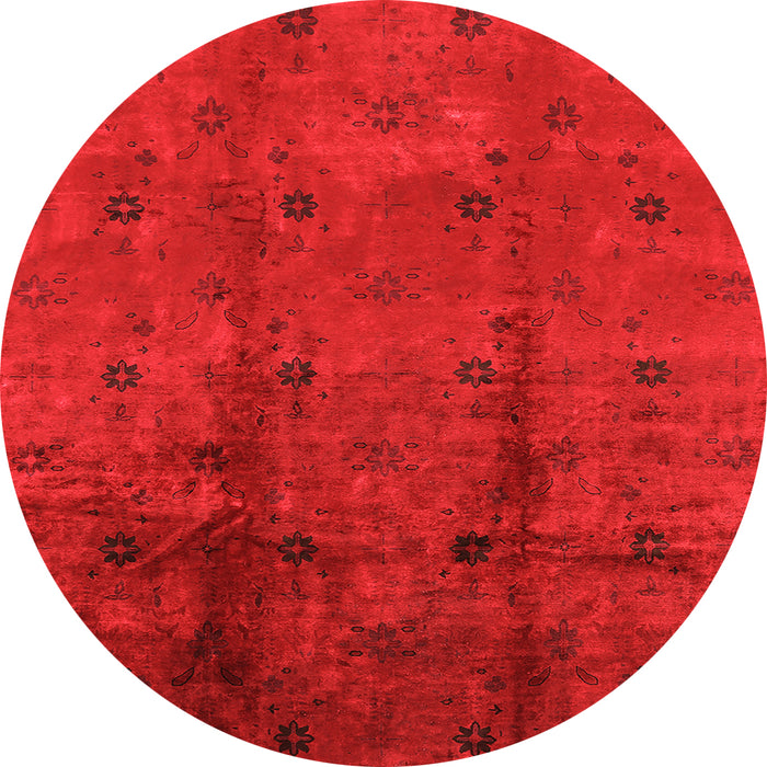 Round Oriental Orange Industrial Rug, urb805org